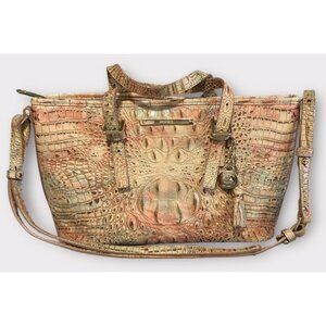 Brahmin Asher Mini Seashell Shoulder Tote Retire‎ Quiet Luxury Old Money Leather